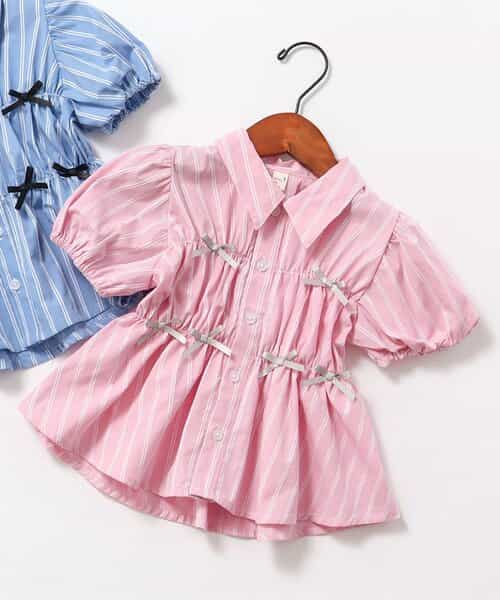 ★SALE★ストライプシャーリングリボンチュニック