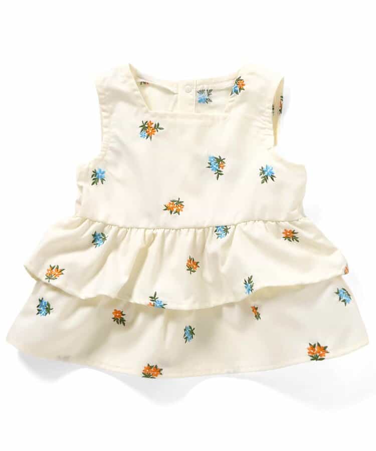 フラワー刺繍ティアードベスト