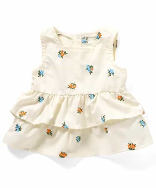フラワー刺繍ティアードベスト