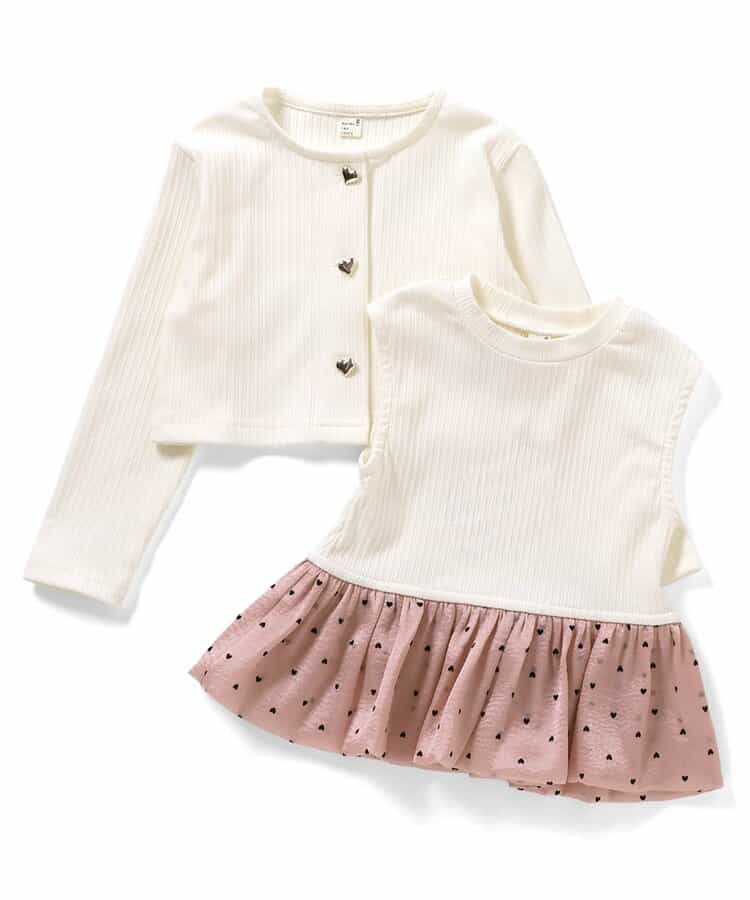 カーディガン＆裾バルーンインナー2Pセット