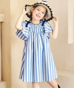 【リンク】肩リボンフレアヒロインワンピース