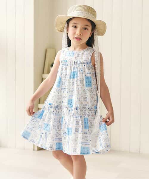サマープリントティアードワンピース_アプレレクールマシェリ