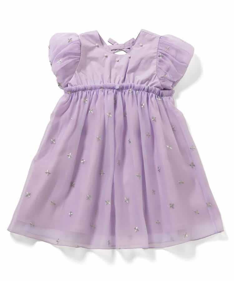 【リンク】パール・ラメ刺繍ワンピース_アプレレクールマシェリ