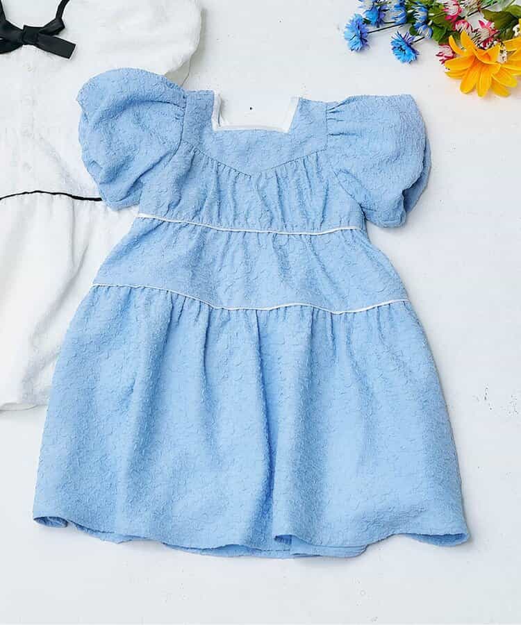 ★SALE★バルーンスリーブティアードワンピース_アプレレクールマシェリ