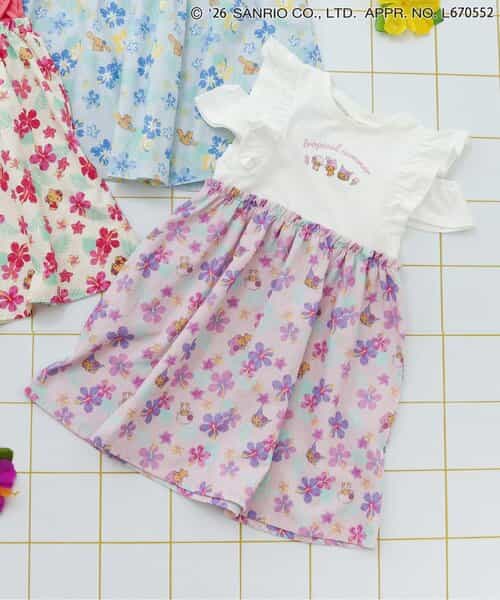 【サンリオキャラクターズ】トロピカルオフショルワンピース