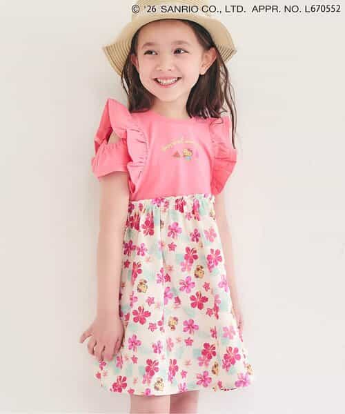【サンリオキャラクターズ】トロピカルオフショルワンピース