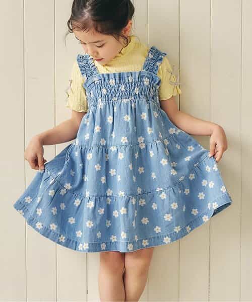 【リンク】総柄肩リボンシャーリングジャンスカ