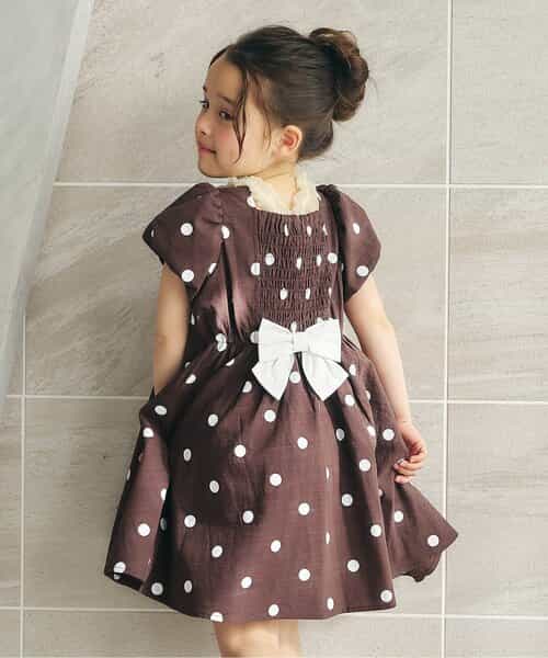 パフスリーブバックリボンワンピース