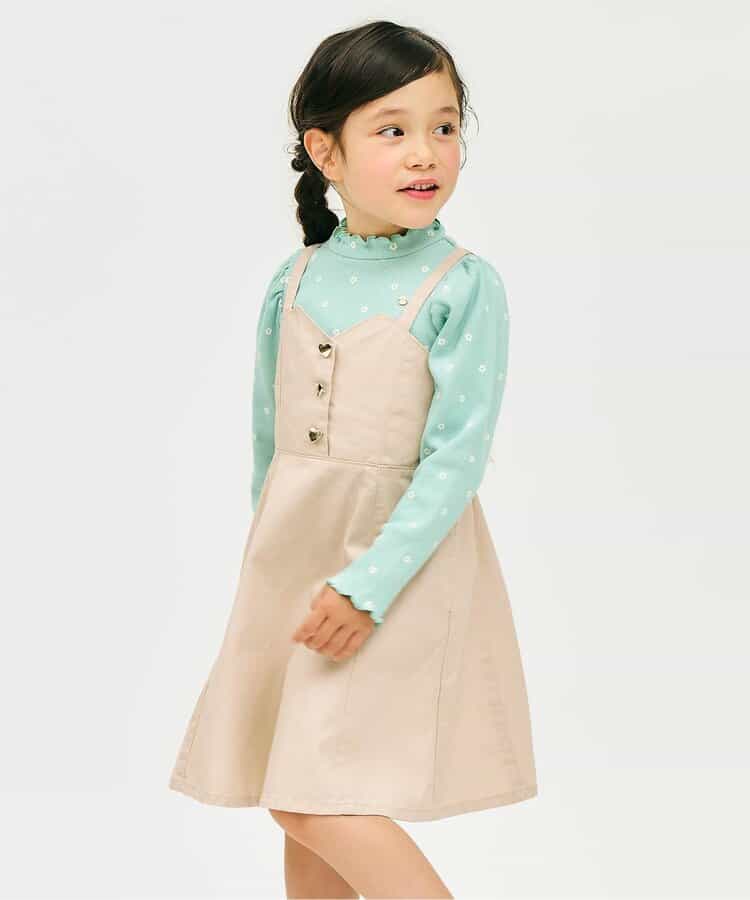 ハートボタンバックリボンジャンスカ