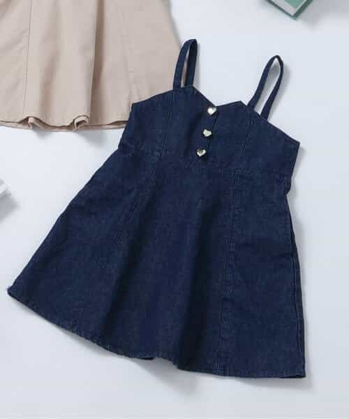 ハートボタンバックリボンジャンスカ