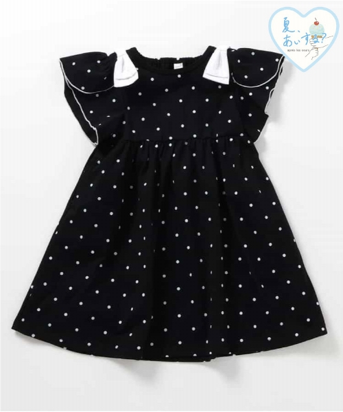 ★SALE★肩リボン花びらスリーブヒロインワンピース_接触冷感_吸水速乾