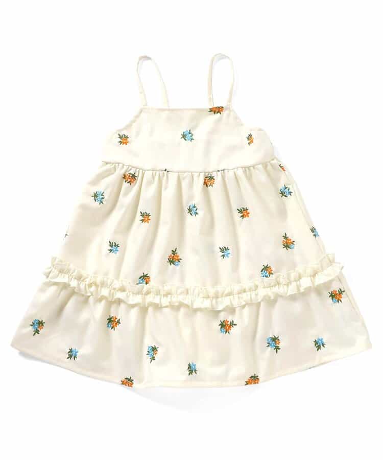 WEB限定 総柄刺繍キャミワンピース