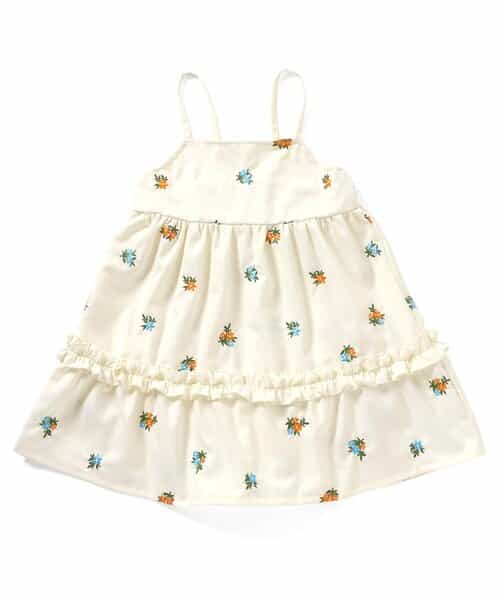 WEB限定 総柄刺繍キャミワンピース