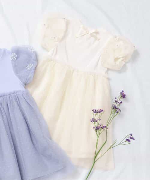 専用　　　　　チュールがふんわり重なるドッキングワンピ♡小花柄♡M ☆SALE☆【リンク】フラワーチュールドッキングワンピース