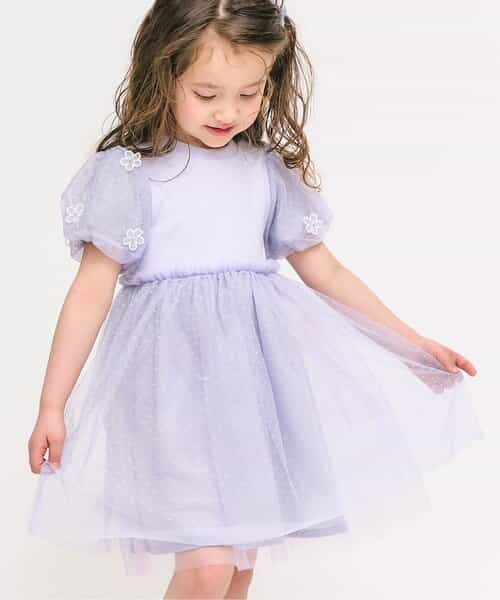 専用　　　　　チュールがふんわり重なるドッキングワンピ♡小花柄♡M セール】【8月上旬再入荷】1枚で完成する大人の抜け感ワンピ