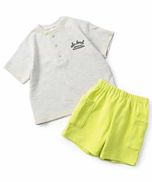 ヘンリーネックスターパッチセットアップ  5分丈