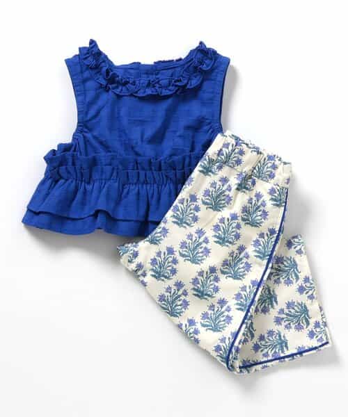 フリルトップス・ラインパンツセット_アプレレクールマシェリ