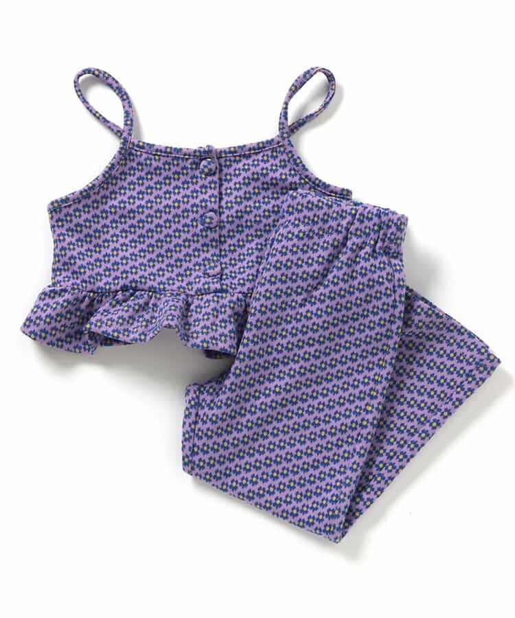 【リンク】フラワージャガードビスチェ・フレアパンツセット  10分丈