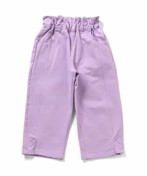 裾スリットワイドパンツ  10分丈