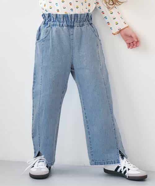 裾スリットワイドパンツ  10分丈