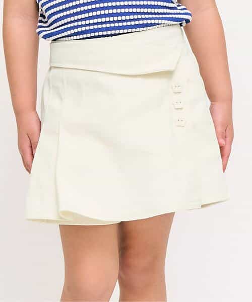 ★SALE★リボン・お花ボタンラップ風ショートパンツ