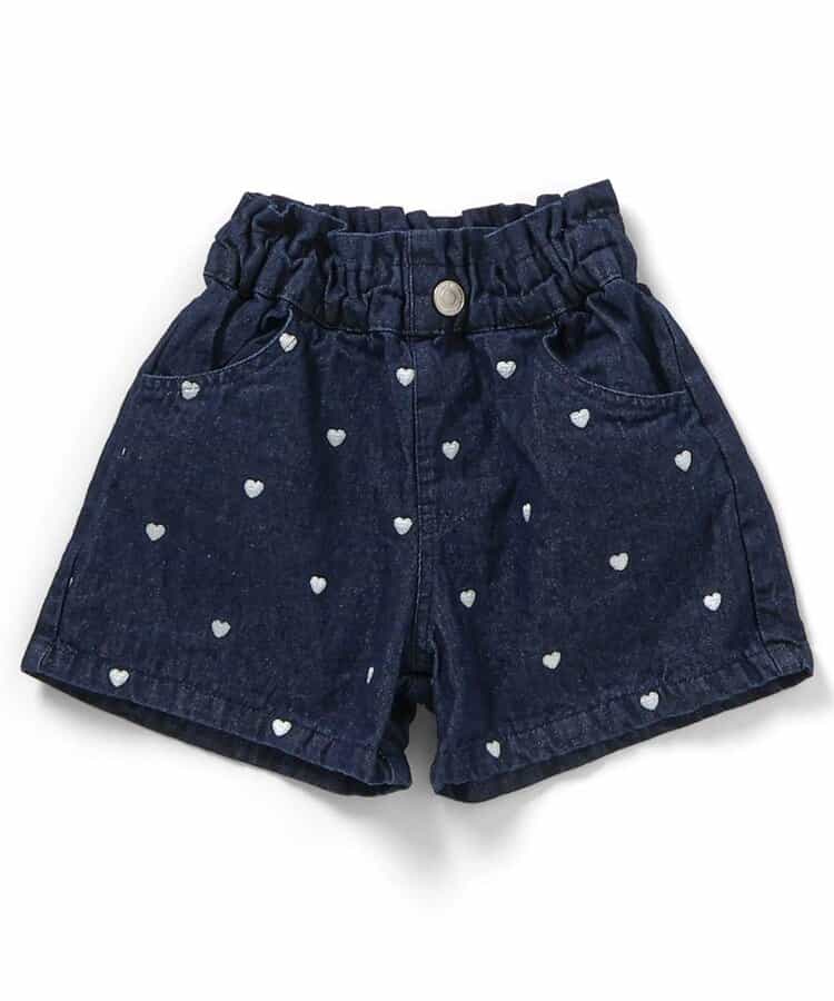 ハート・フラワー刺繍ショートパンツ