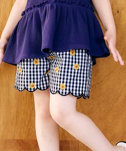 フラワースカラップショートパンツ