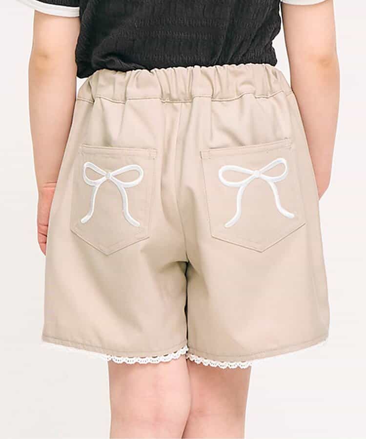 ★SALE★リボン刺繍タックハーフパンツ