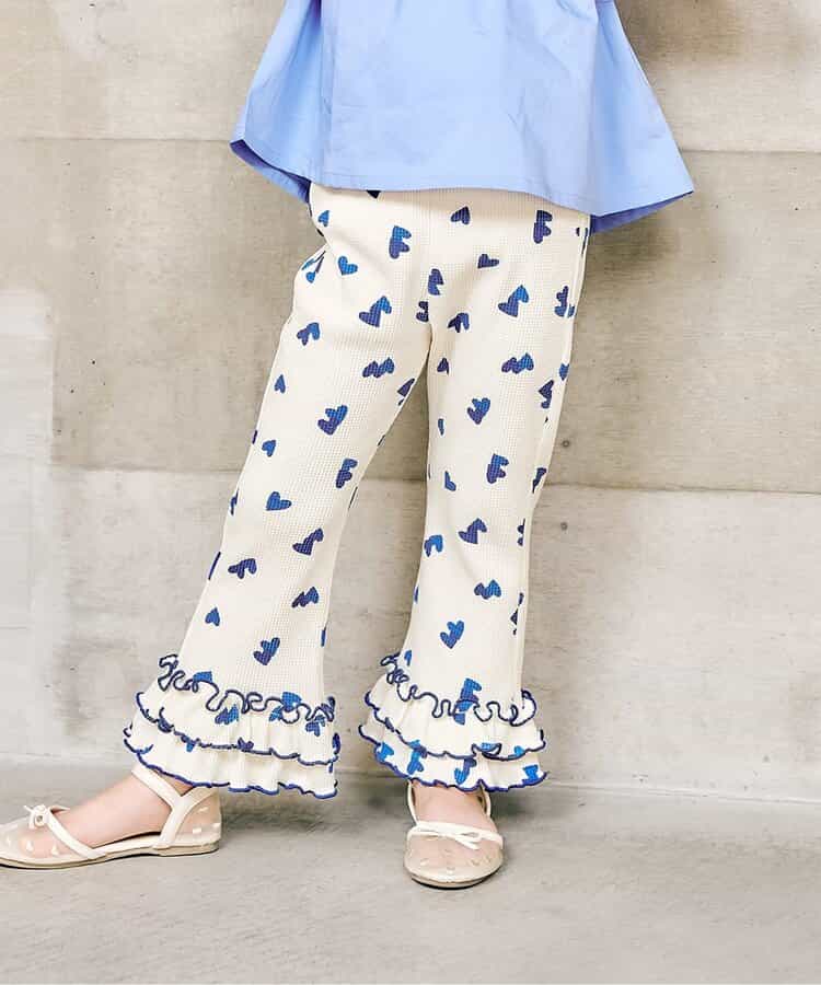 WEB限定 ワッフルフリルレギンス  10分丈