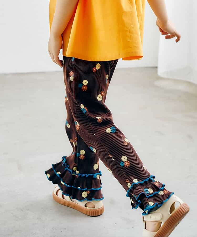 WEB限定 ワッフルフリルレギンス  10分丈