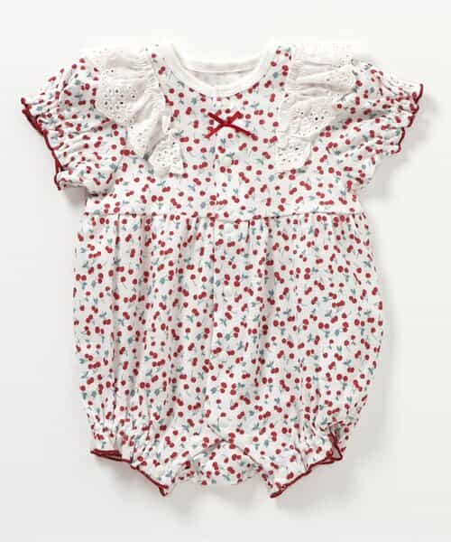 ★SALE★サクランボ柄ロンパス