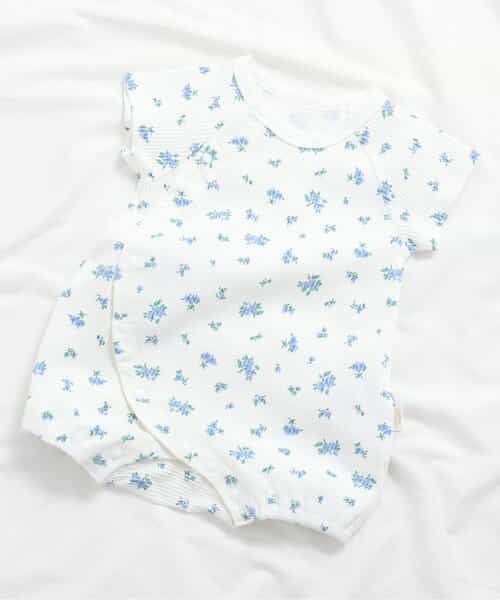 ★SALE★リブ総柄ロンパス