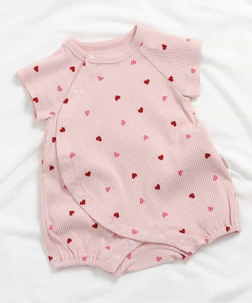 ★SALE★リブ総柄ロンパス