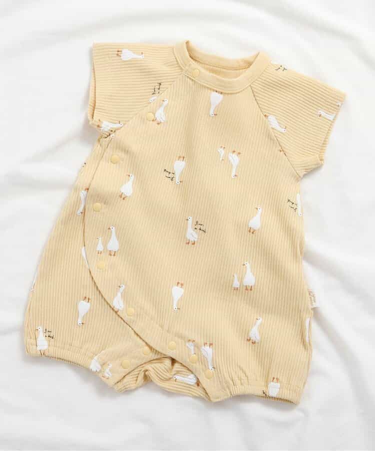 ★SALE★リブ総柄ロンパス