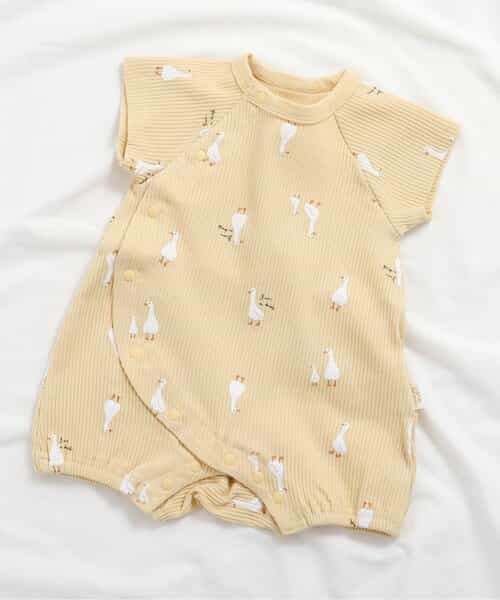 ★SALE★リブ総柄ロンパス