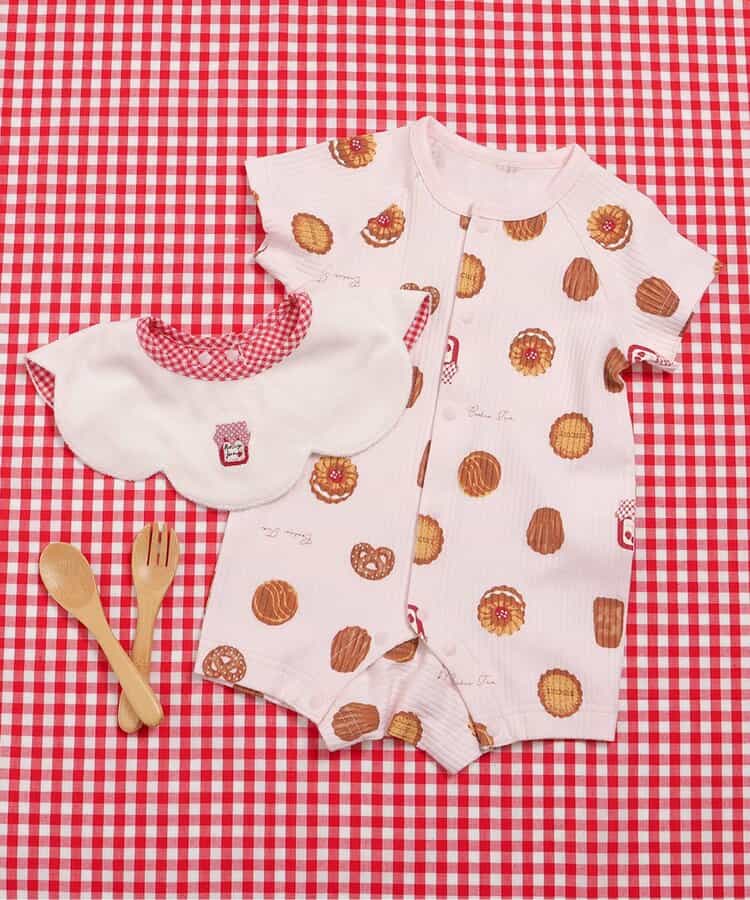 【リンク】3時のおやつ柄スタイ&ロンパス セット