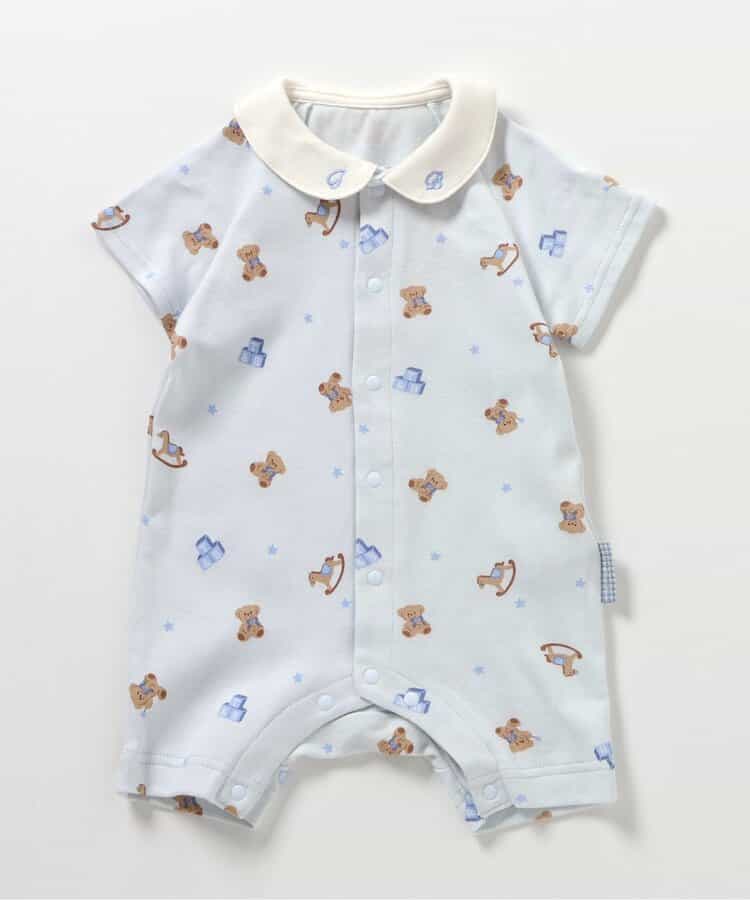 ★SALE★tiny bear 衿刺繍ロンパス