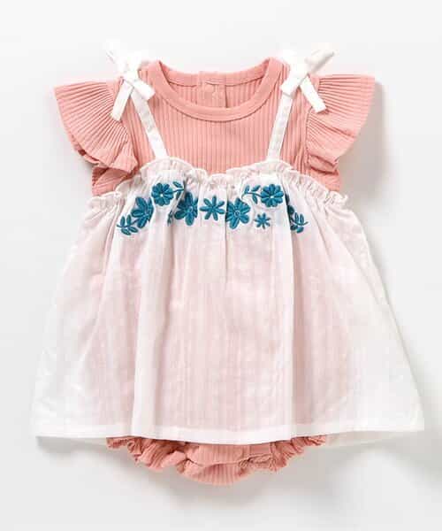 花刺繍キャミドッキングロンパス