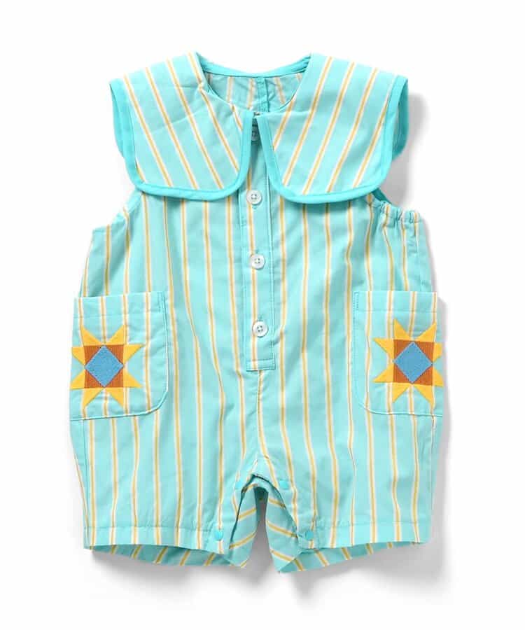 チェック・ストライプ柄ロンパス