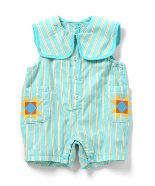 チェック・ストライプ柄ロンパス