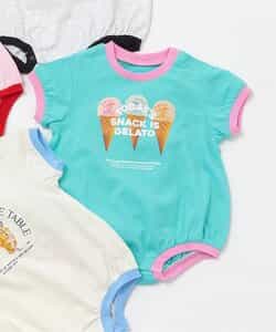 4柄転写モチーフボディースーツ