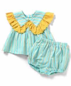 チェック・ストライプ柄チュニック&ブルマセット