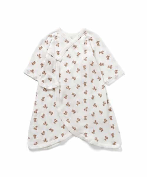 ベビ-長袖フライスコンビ肌着　総柄