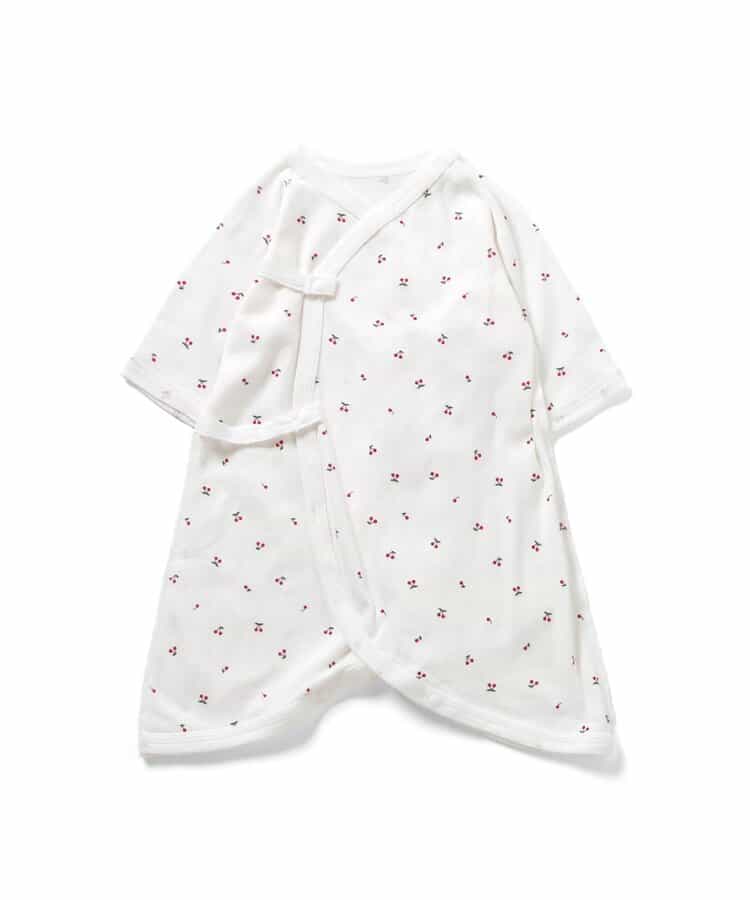 ベビ-長袖フライスコンビ肌着　総柄