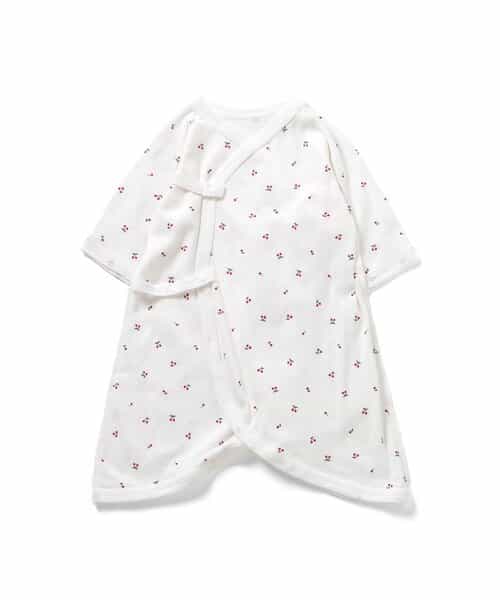 ベビ-長袖フライスコンビ肌着　総柄