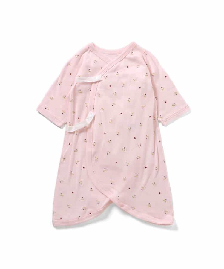 ベビ-長袖フライスコンビ肌着　総柄