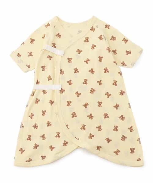 ベビー長袖フライスコンビ肌着　総柄