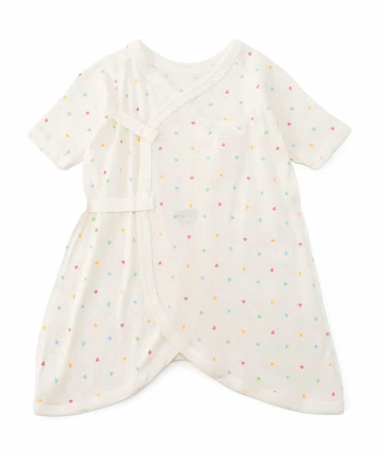 ベビー長袖フライスコンビ肌着　総柄