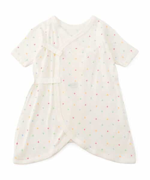 ベビー長袖フライスコンビ肌着　総柄