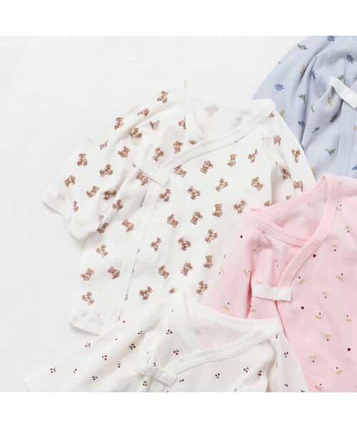 ベビー半袖フライス短肌着　総柄